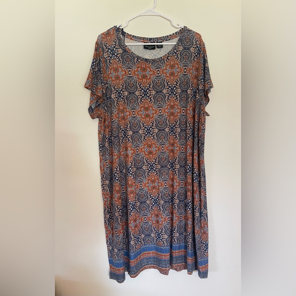 Cynthia Rowley Orange and Blue‎ Paisley Dress